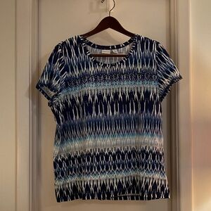 Blue Patterned Women's Blouse